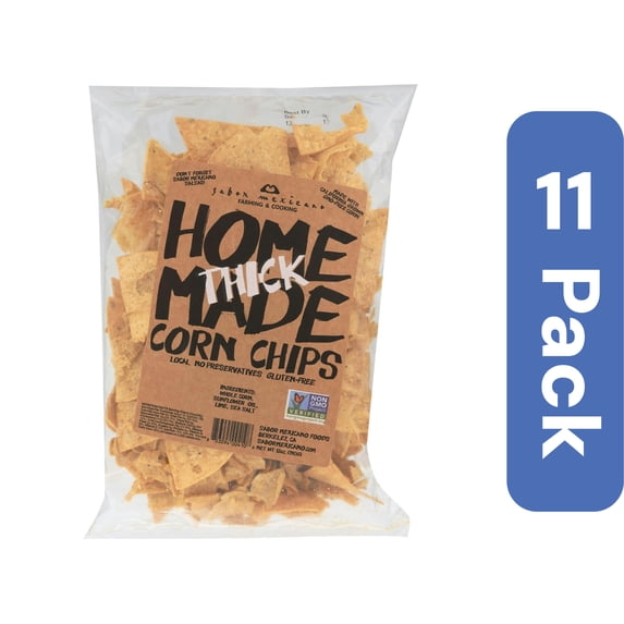 Sabor Mexicano Thick Homemade Corn Chips 12 oz (Pack of 11)