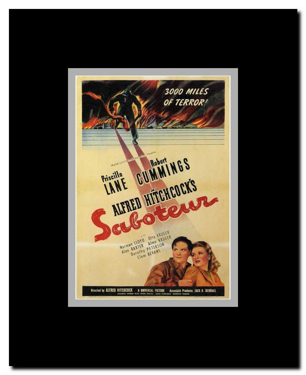 Saboteur Framed Movie Poster