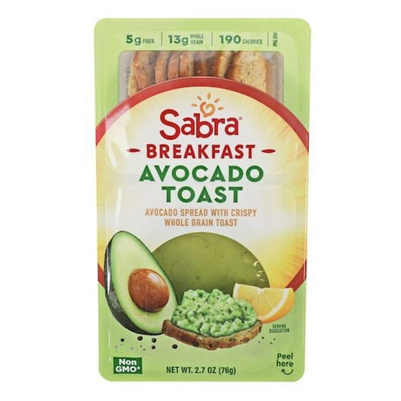 Sabra Avocado Spread with Toast, 2.7 Ounce -- 8 per Case.