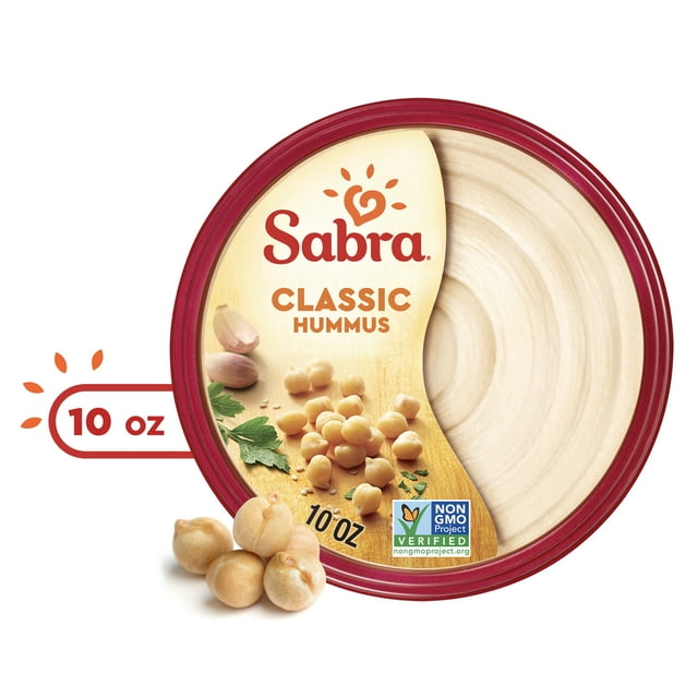 Sabra Classic Original Hummus, Fresh, 10 oz Plastic Tub, GlutenFree, Serving Size 2 tbsp (30g