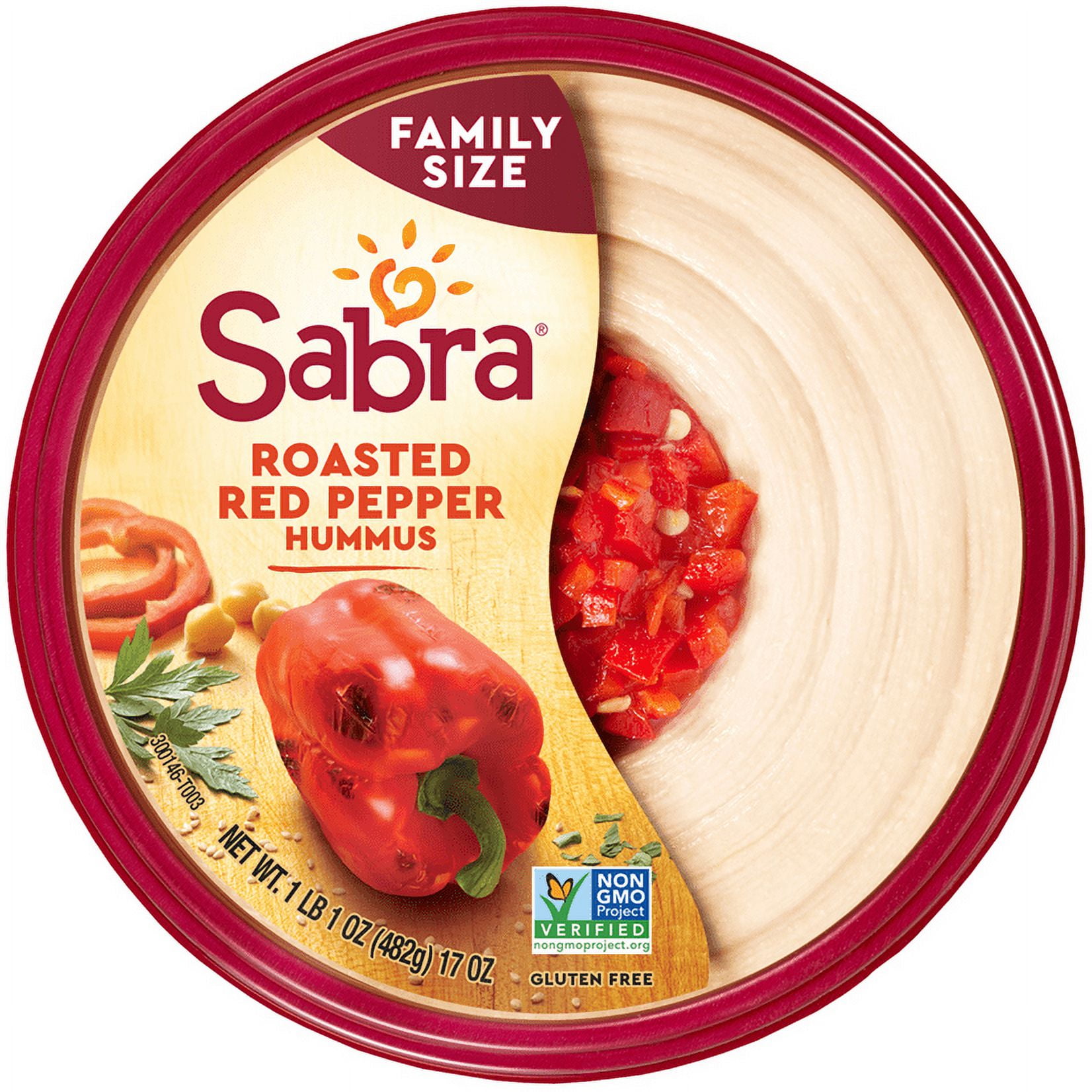 Sabra Roasted Red Pepper Hummus, Family Size, 17 oz