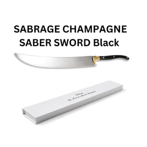 Sabrage Champagne Bottle Opener Gift Box, 16 inch Laguiole Stainless Steel Black Handle