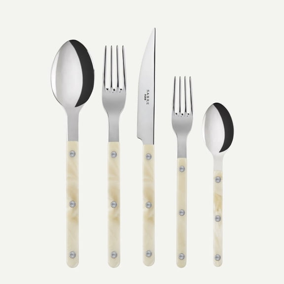 Sabre Paris Bistrot Faux Horn Flatware 5 Piece Place Setting Shiny Service for 1