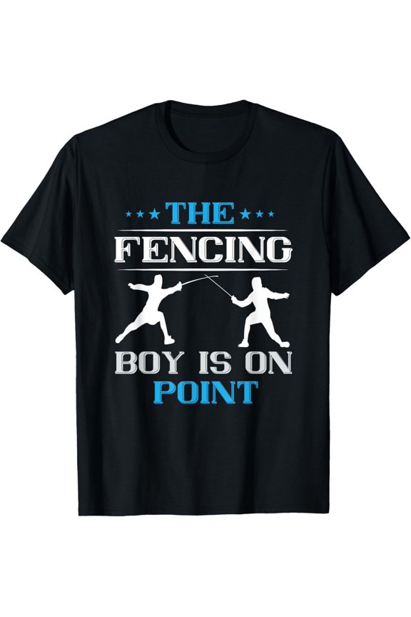 Sabre Sword Fencer Boy On Point Fencing Combat Sport Fencing T-Shirt