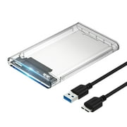 Sabrent 2.5-Inch SATA to USB 3.0 Tool-Free Clear External Hard Drive Enclosure [Optimized for SSD, Support UASP SATA III] EC-OCUB.