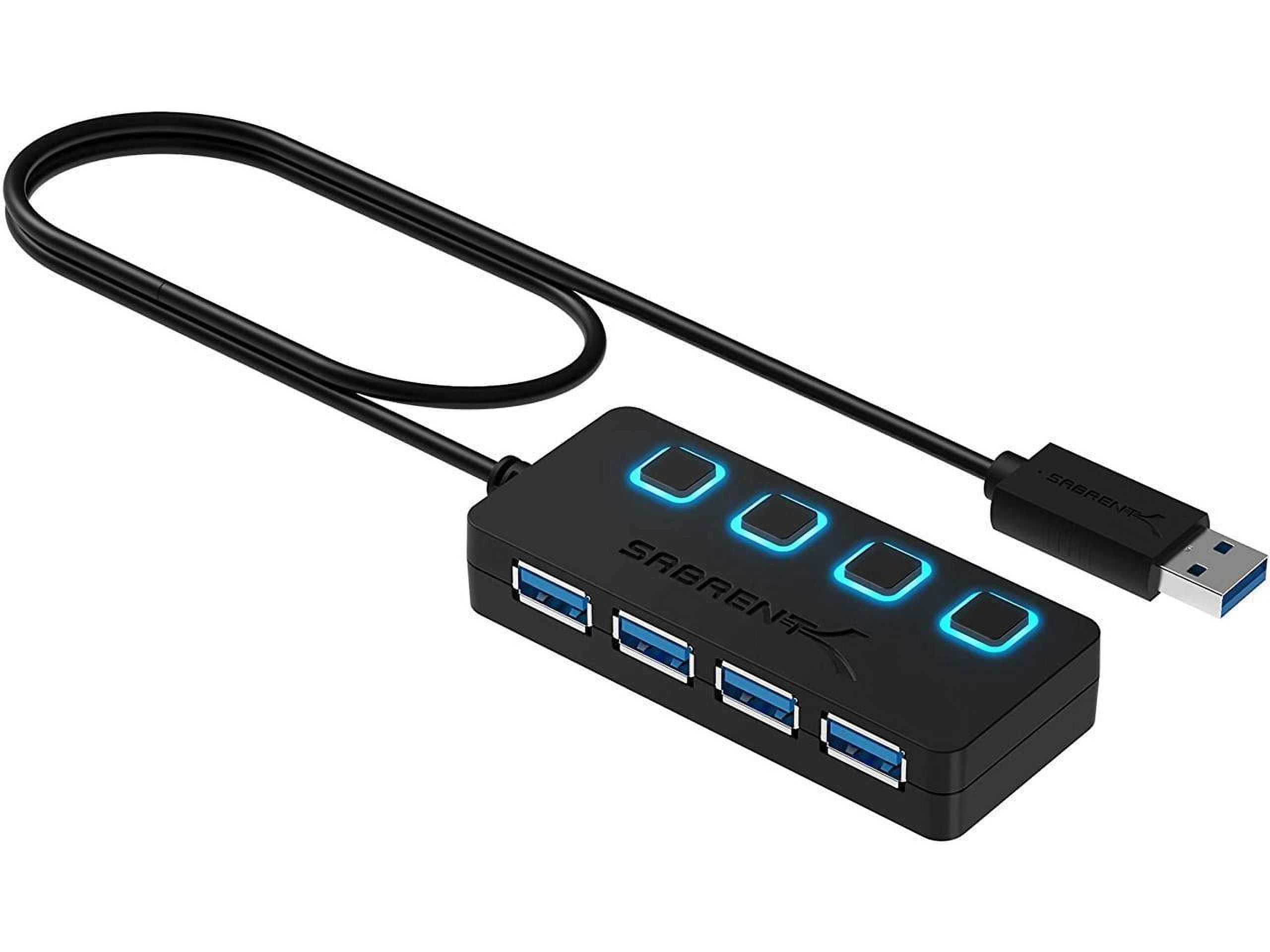 Usb Led Switch Sabrent 4-Port USB 2.0 Hub Splitter, Laptop Computer Multi Expansion PC ...