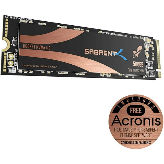 Sabrent 500GB Rocket Nvme PCIe 4.0 M.2 2280 Internal SSD Maximum Performance Solid State Drive (SB-ROCKET-NVMe4-500)