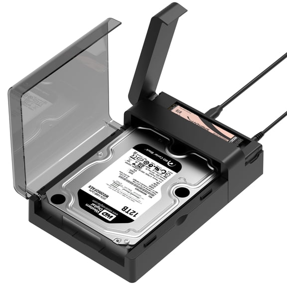 SABRENT USB-C Lay Flat Docking Station NVMe M.2 + SATA 2.5/3.5 SSD/HDD Enclosure, 10Gbps, Tool-Free, Offline Clone Function, USB 3.2 Type-C, for Windows, Mac, Linux (DS-UFNC)