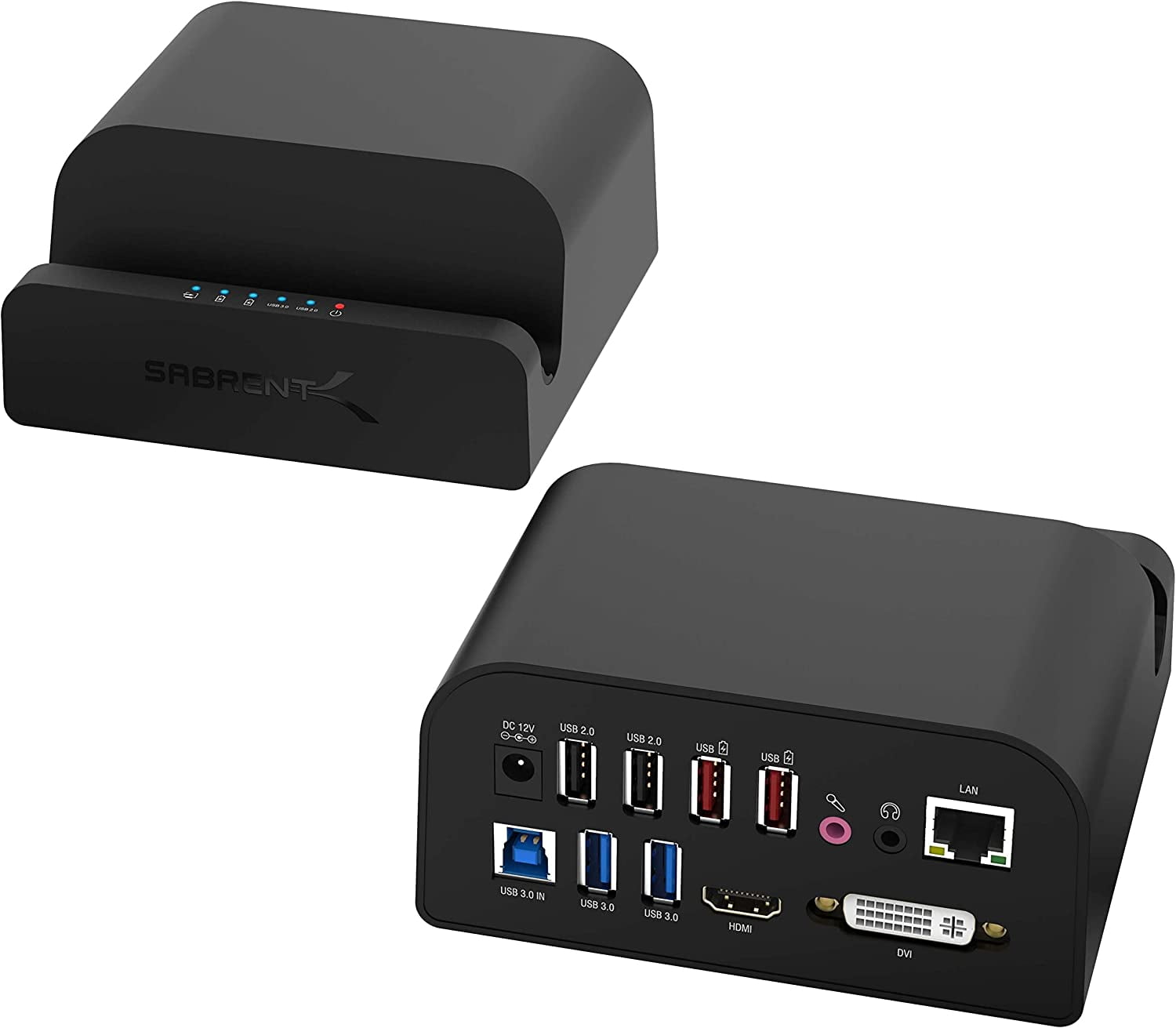 Sabrent USB 3.0 Universal Docking Station with Stand-Tablets and Laptops BK DS-RICA