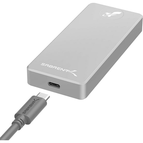 Sabrent Rocket Nano 2TB USB 3.2 10Gb/s External Aluminum SSD (Silver) (SB-2TB-NANO)
