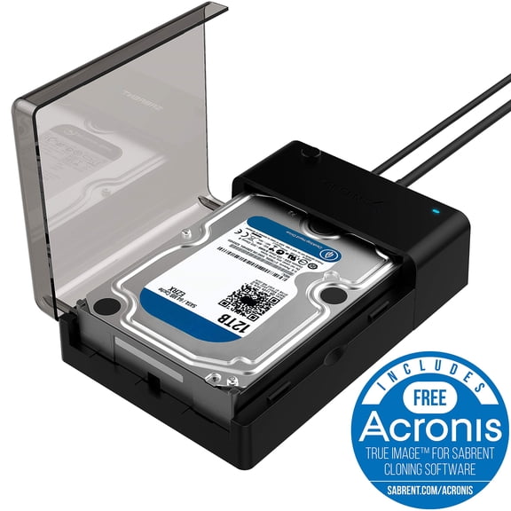 Sabrent USB 3.0 to SATA External Hard Drive Lay-Flat Docking Station for 2.5 or 3.5in HDD, SSD [Support UASP] (EC-DFLT)