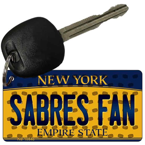 Sabres Fan New York State License Plate Tag Key Chain KC-10843 3" x 1.5" Key Chain (KC)