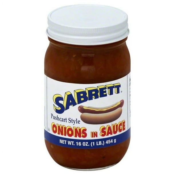 Sabrett Pushcart Style Onions in Sauce, 16 oz Jar, Refrigerated