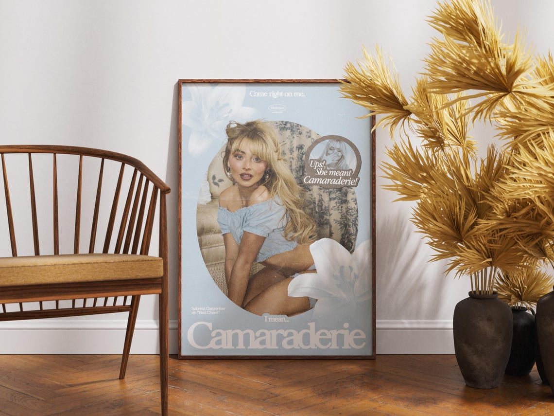 Sabrina Carpenter Album Poster, Sabrina Carpenter Bed Chem Album Poster