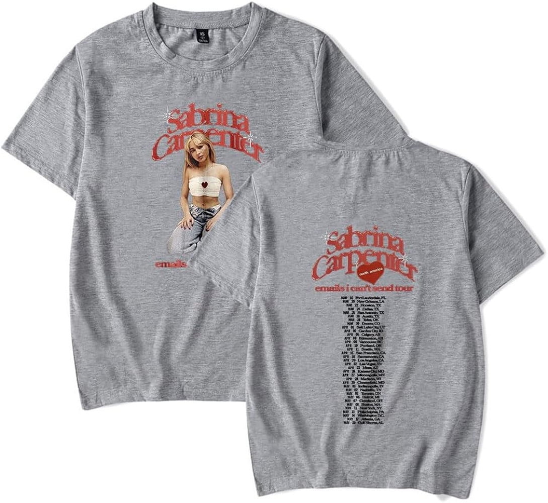 Sabrina Carpenter Tour T-Shirt Merch Casual Short Sleeved T Shirt Unisex Tee