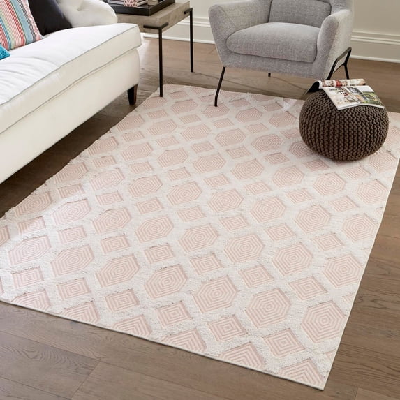 Sabrina Soto Casa Collection Area Rug - Havana (4' 5" x 6' Rectangle Pink/Ivory)