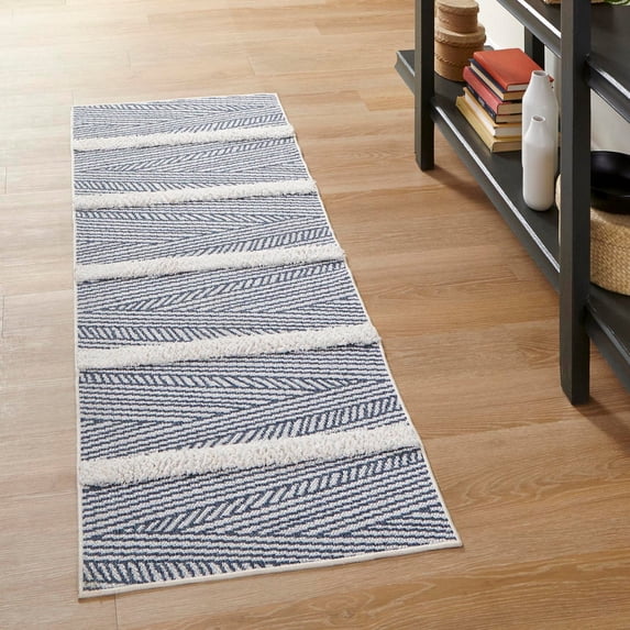 Sabrina Soto Casa Collection Area Rug - Madrid (2' 3" x 8' Runner Navy Blue/Ivory)