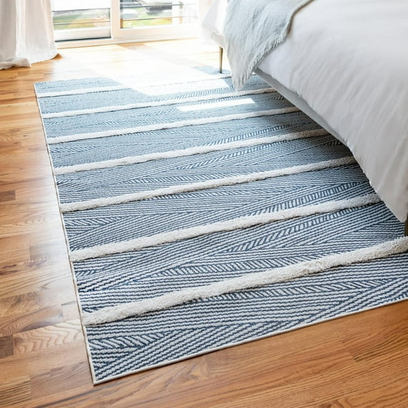 Sabrina Soto Casa Collection Area Rug - Madrid (8' 3" x 10' Rectangle Navy Blue/Ivory)