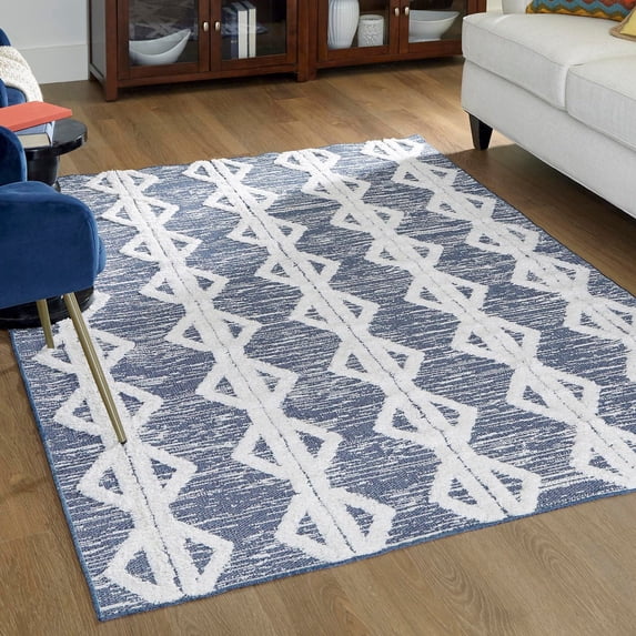 Sabrina Soto Casa Collection Area Rug - Palma (4' 7" x 6' Rectangle Navy Blue/Ivory)