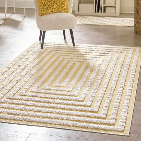 Sabrina Soto Casa Collection Area Rug - Toluca (2' 3" x 3' Rectangle Yellow/Ivory)