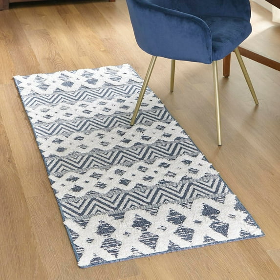 Sabrina Soto Casa Collection Area Rug - Valencia (2' 3" x 6' Runner Navy Blue/Ivory)