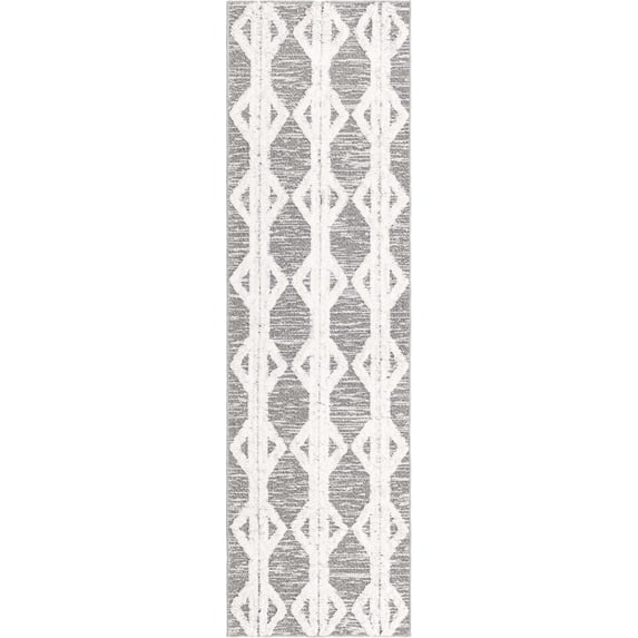 Sabrina Soto Casa Geometric Casual Runner Rug, Gray, 2'3" x 8'