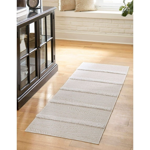 Sabrina Soto Casa Runner Geometric Casual Runner Rug, Beige, 2'3" x 8'