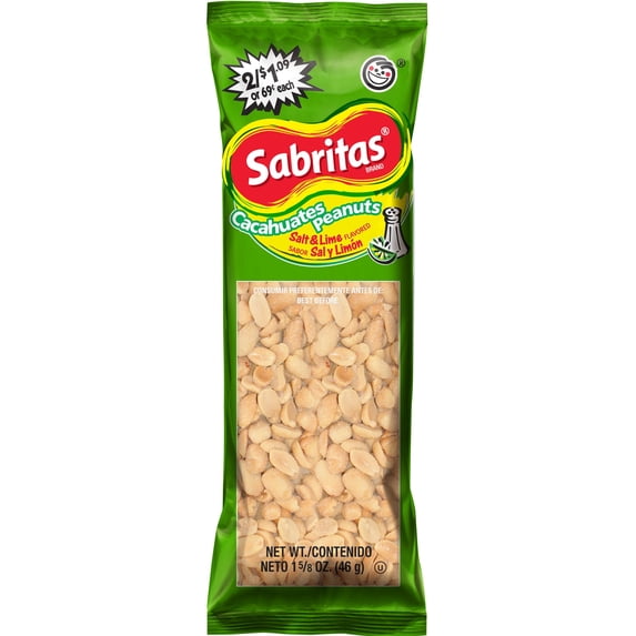 Sabritas Cacahuates Salt & Lime Peanuts, 1.625 oz Bag