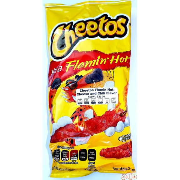 Sabritas Cheetos Flamin' Hot Cheese Snacks, 3.52 oz Bag