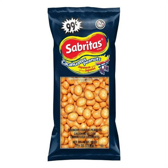 Sabritas Crunchy Coated Peanuts Japanese Style 2 3/4 oz