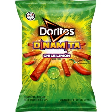 Sabritas Doritos Dinamita Chile Limon Rolled Flavored Tortilla Chips, 9.25 oz.