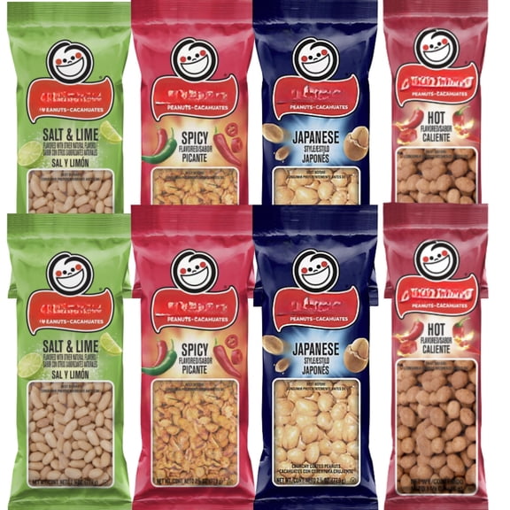 Sabritas Peanut Snack Variety Pack, Salt & Lime, Spicy, Japanese Style & Hot Flavors, 30 Individual Bags, Crunchy Peanuts for Lunchboxes, Travel & On-the-Go Snacking