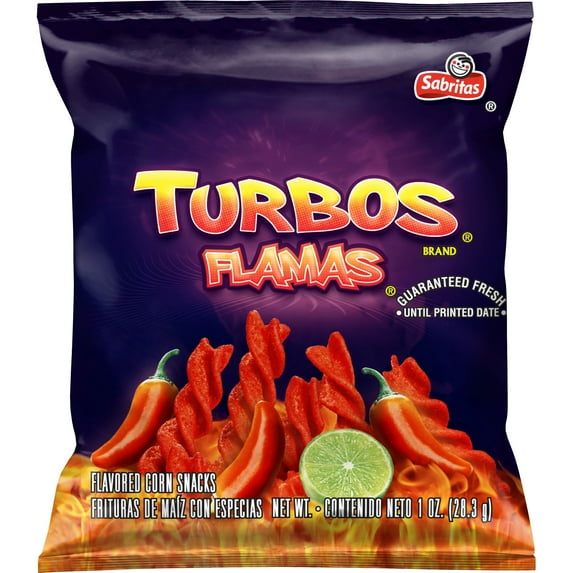 Sabritas Turbos Flamas Flavored Corn Snacks, 1oz Bag Single Pack