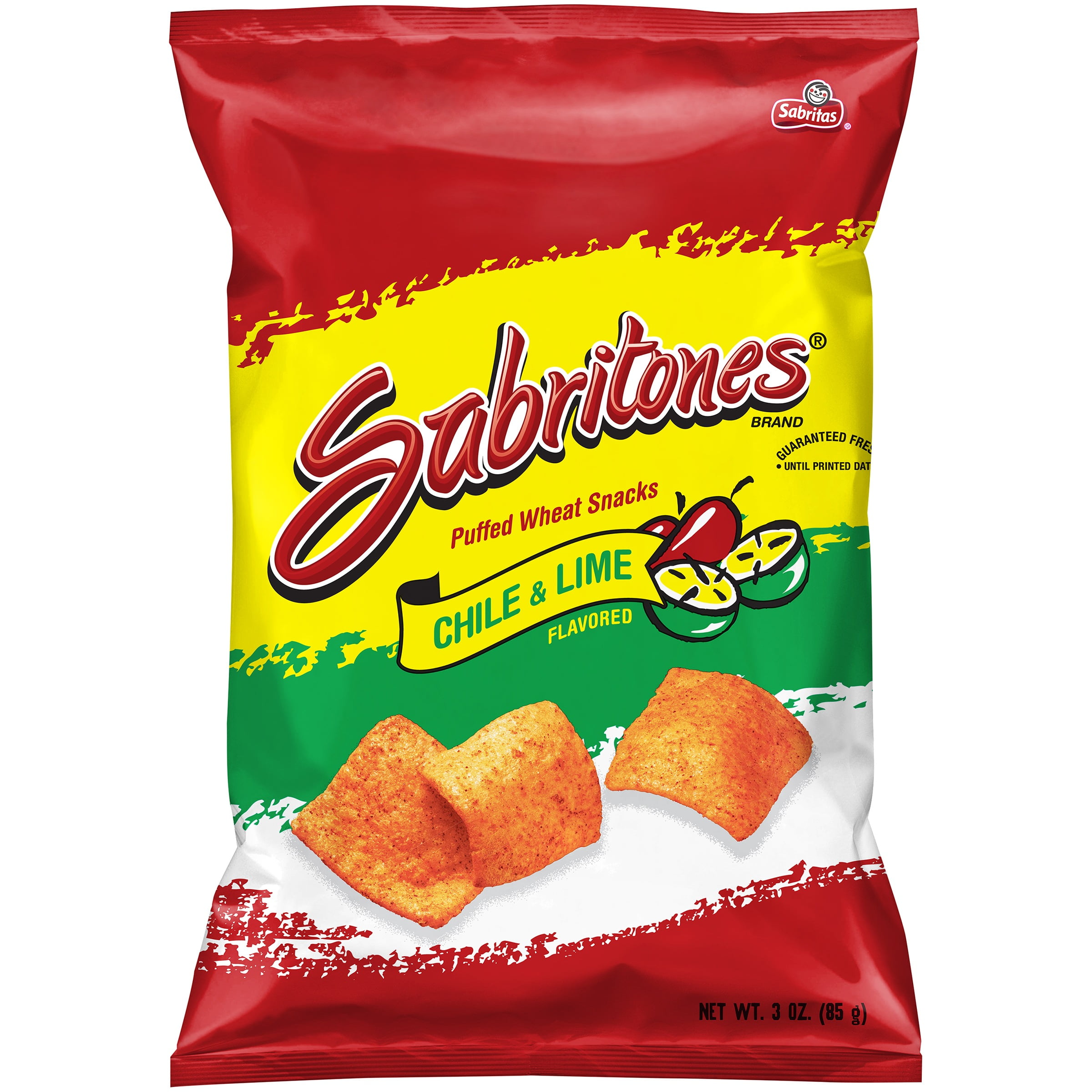 Sabritones, Chile & Lime Flavored Puffed Wheat Snacks, 3 oz Bag