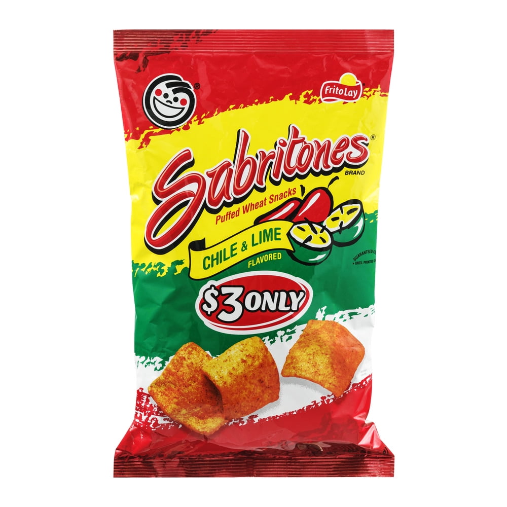 Sabritones Chile & Lime Flavored Puffed Wheat Snacks, 7 Oz.