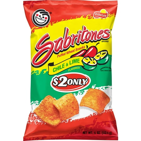 Sabritones Puffed Wheat Snacks Chile & Lime Flavored 4 oz Bag