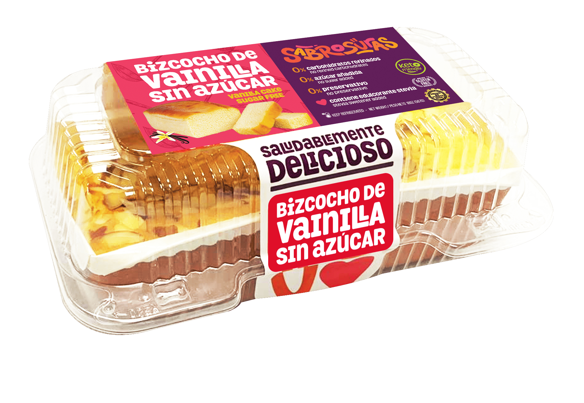 Sabrosura Gluten Free Keto Frendly, Vanilla Cake, 18oz (507g) Refrigerated