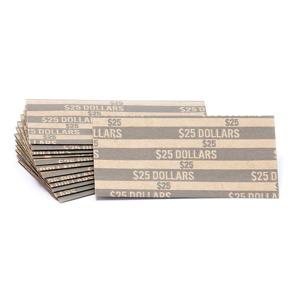 Sacagawea Dollar Coin Wrappers, 1,000 Flat Striped Coin Wrappers/Coin