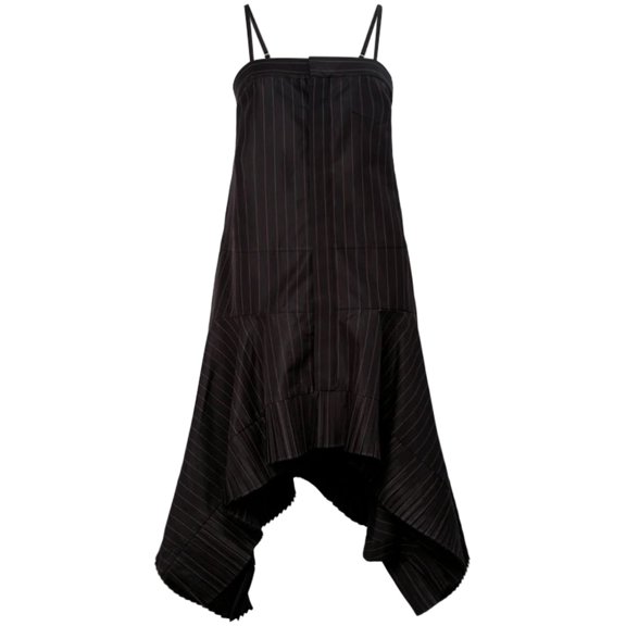Sacai Chalk Stripe Mini Dress With Asymmetrical Hemline (Women's)