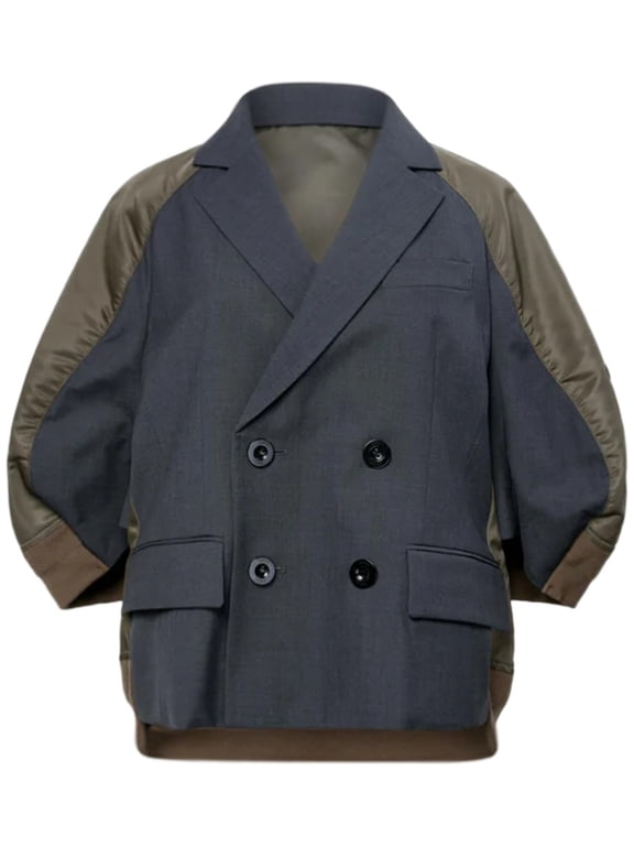 Double-Breasted Suited Nylon Twill Jacket (Women's)