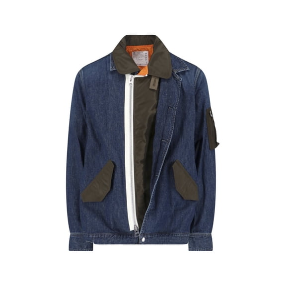 Sacai Structured Zip-Up Jacket With Contrasting Panels (Men's)