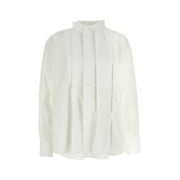 Sacai Woman White Polyester Blend Chiffon Mix Cotton Poplin Shirt