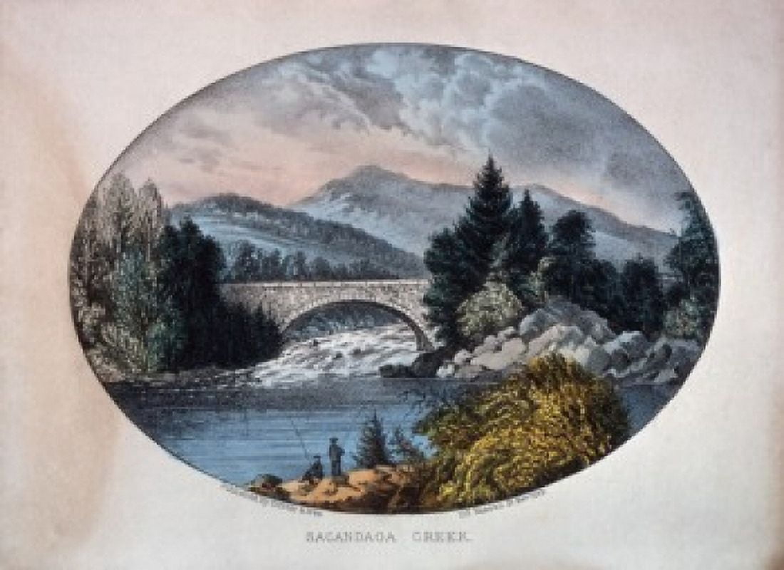 Sacandaga Creek Currier & Ives (1834-1907 American) Color Lithograph Library of Congress Washington DC USA Canvas Art - Currier & Ives (18 x 24)
