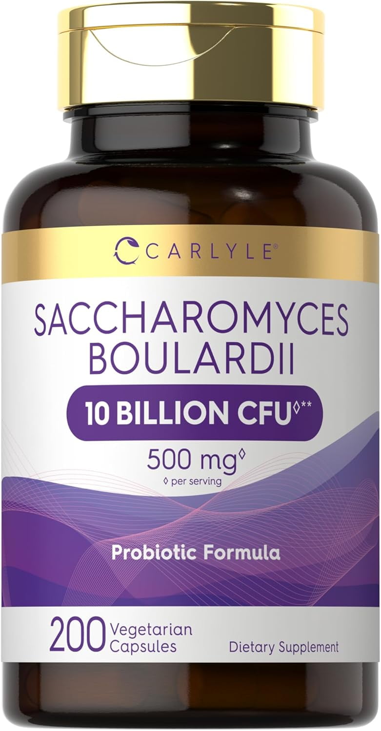 Saccharomyces Boulardii Probiotics 10 Billion CFUs | 200 Capsules | by Carlyle
