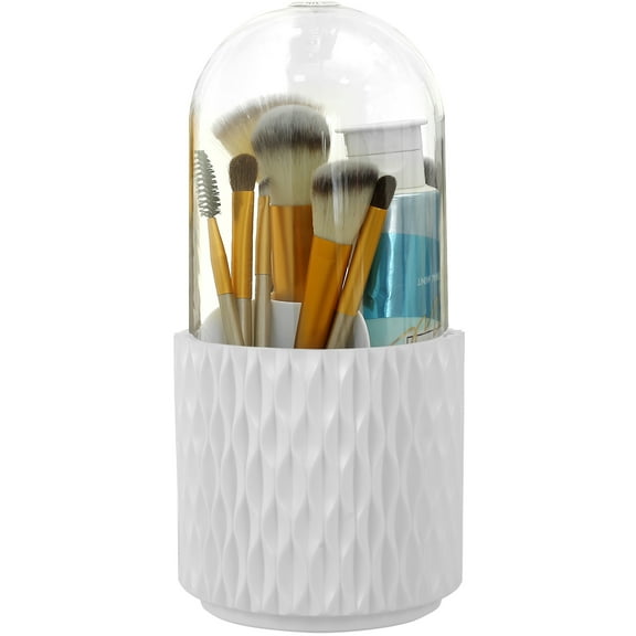 Sacchetto 360 Degree Rotatable Makeup Brush Organizer with Clear Lid