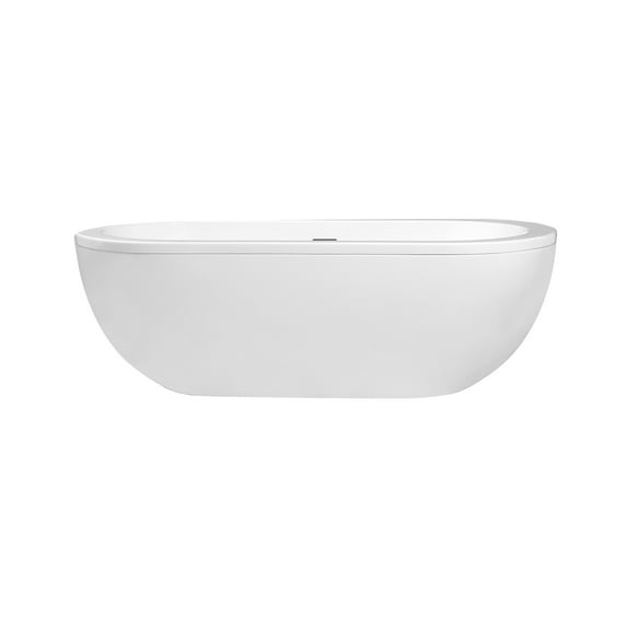 Sacha 71 in. Freestanding Acrylic Tub in Glossy White
