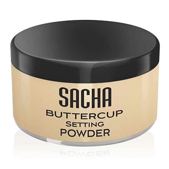 Sacha BUTTERCUP Setting Powder. No Ashy Flashback. Blurs Fine Lines and Pores