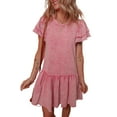 thumbnail image 1 of Sachet Pink Mineral Wash Ruffle Mini Dress with Drop Waist Design | [ZhiHiMeRi] | (US 12-14)L, 1 of 12