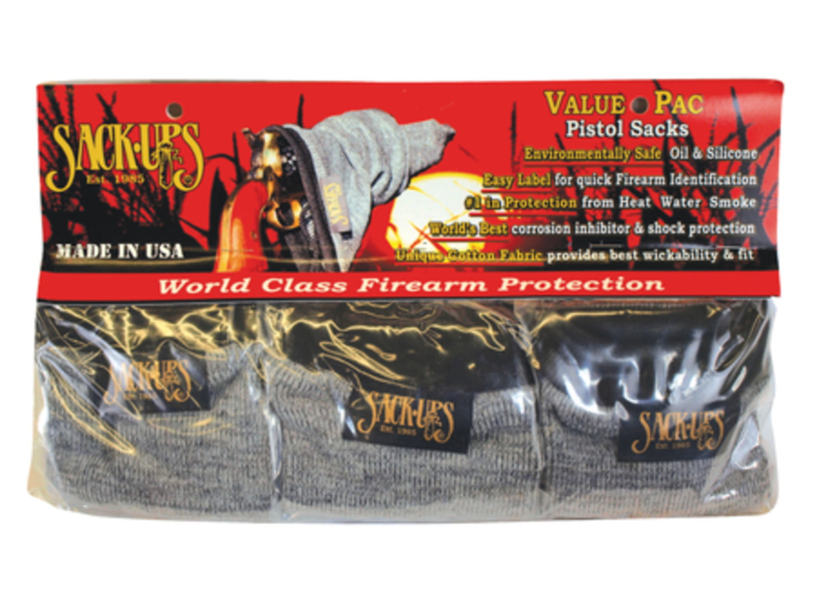 Sack-Ups Value-Pac Pistol Sack-Ups, 5pk, Grey