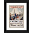 thumbnail image 1 of Sackett & Wilhelms 13x18 Black Ornate Wood Framed Double Matted Museum Art Print Titled - Remember Your First Thrill of American Liberty Your Duty - Buy United States Government Bonds (, 1 of 5